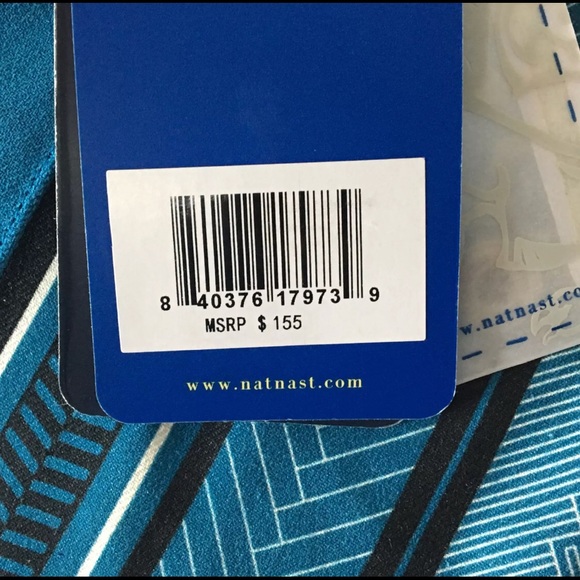 Teal Striped Men's Shirt - Picture 5 of 7